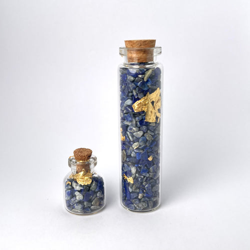 LAPIS LAZULI MICRO WITH GOLD IN BOTTLE