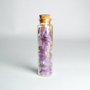 AMETHYST MINI WITH GOLD IN BOTTLE