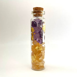 AMETHYST - CITRINE WITH GOLD IN BOTTLE